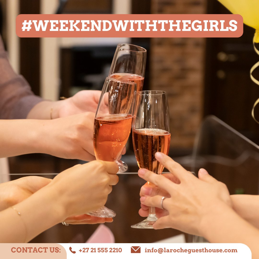 Join us for #weekendwiththegirls! Pack your bags for an #adventure filled with #bubbly by the #pool and #local #attractions. Contact us now at +27 21 555 2210 or info@larocheguesthouse.com to book your #relaxingholiday #travelinspiration #staycation #beautiful #activities.