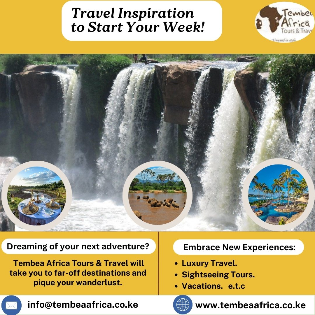 Do you have any particular travel memories from Monday that stand out?.Imagine embarking on an unexpected adventure, such as a spontaneous hike or museum visit, that turns out to be fantastic. To book💌 info@tembeaafrica.co.ke
#tembeaafrica
#TravelSmart 
#magicalkenya
#Travel