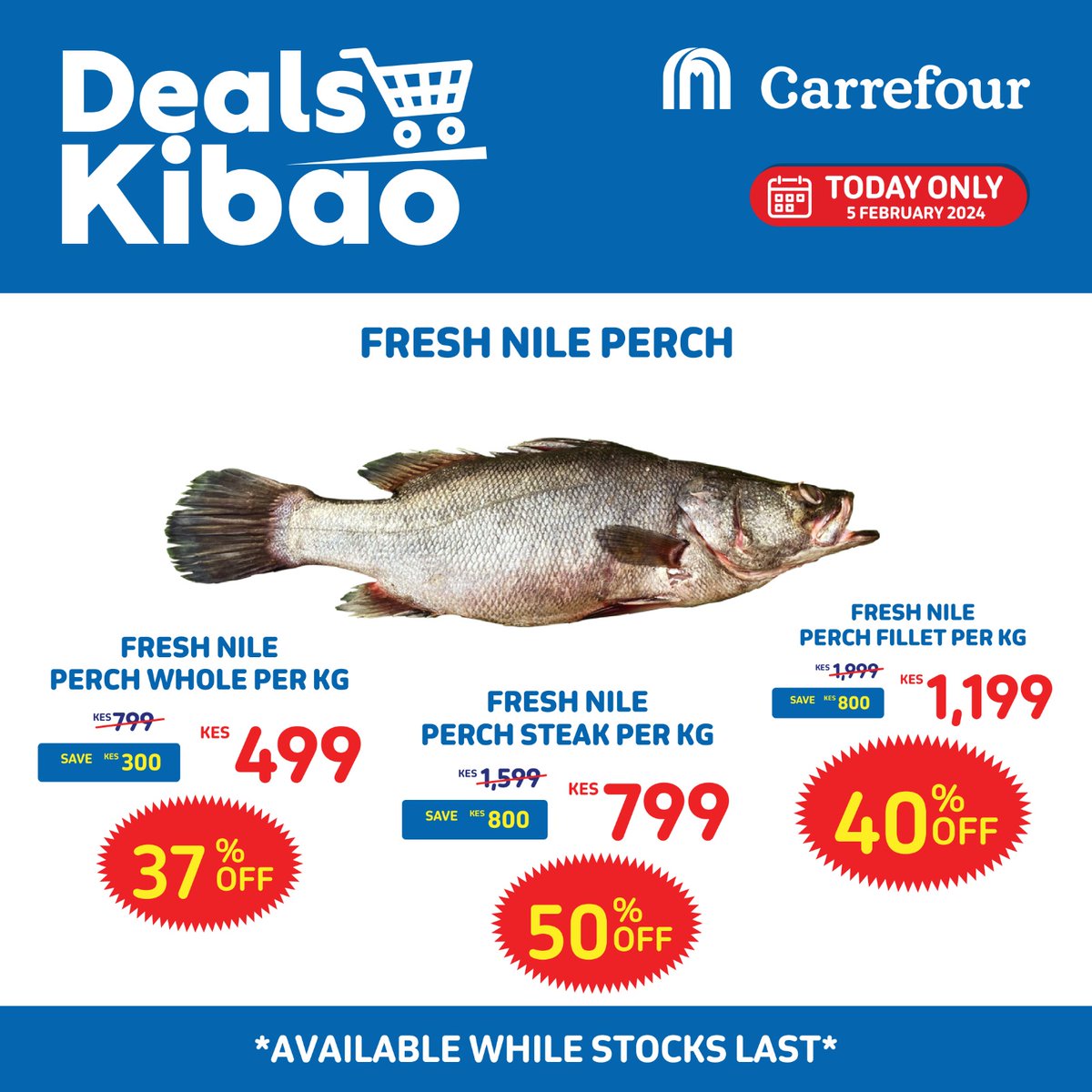 CarrefourKe's tweet photo. Start your week with some amazing deals we have on Fresh Nile Perch.

Offer valid for today only. 

#CarrefourKenya #MoreForYou #GreatMoments 
@MajidAlFuttaim https://t.co/oJDT4xDRn8