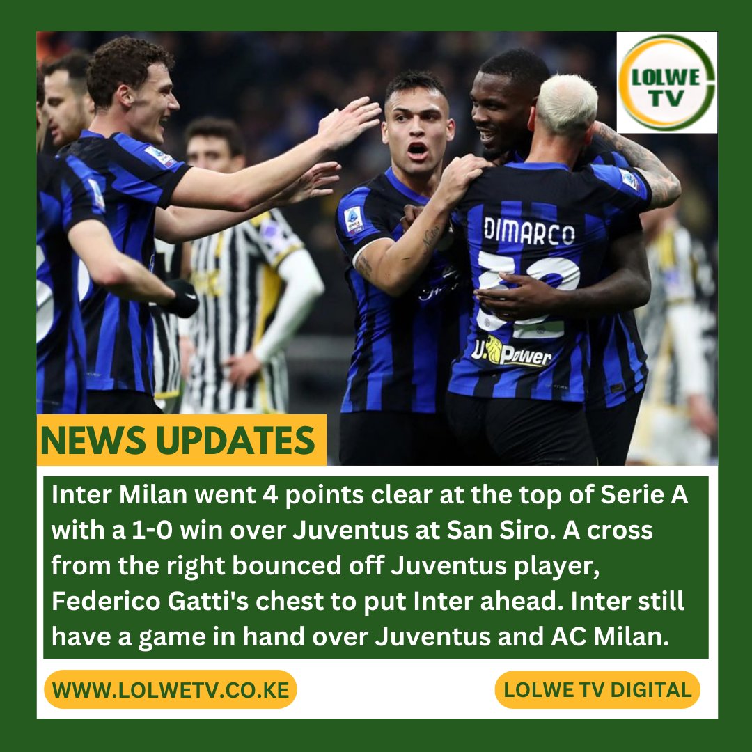 LolweTv's tweet image. Inter Milan went 4 points clear at the top of Serie A with a 1-0 win over Juventus via a Federico Gatti own goal
#SerieA #InterJuventus #INTJUV