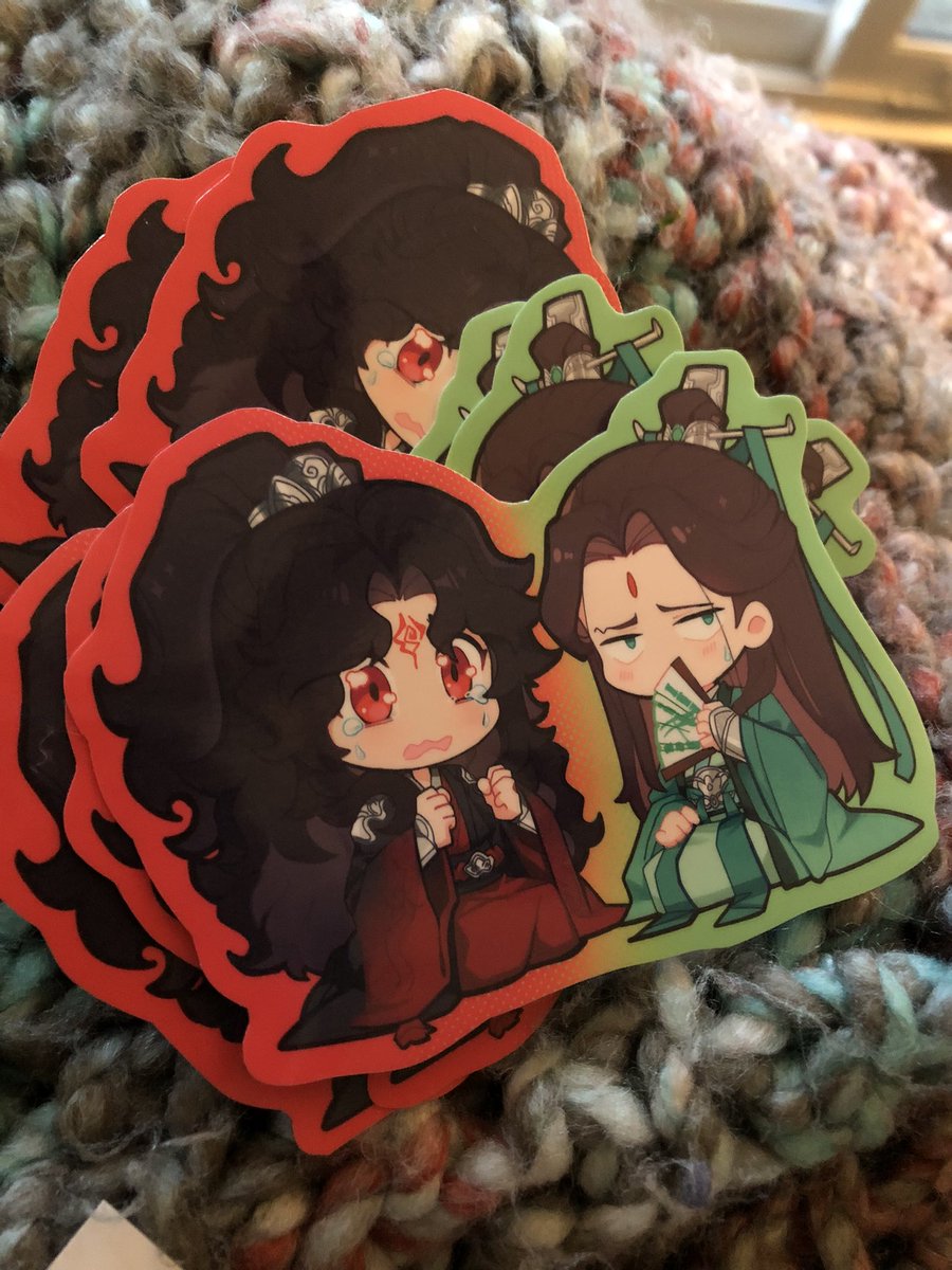 Making some new stickers for some stickerpacks I’ll have at Katsu! (I think…maybe I like Binghe without the ponytail….Thai/Eng mix….)