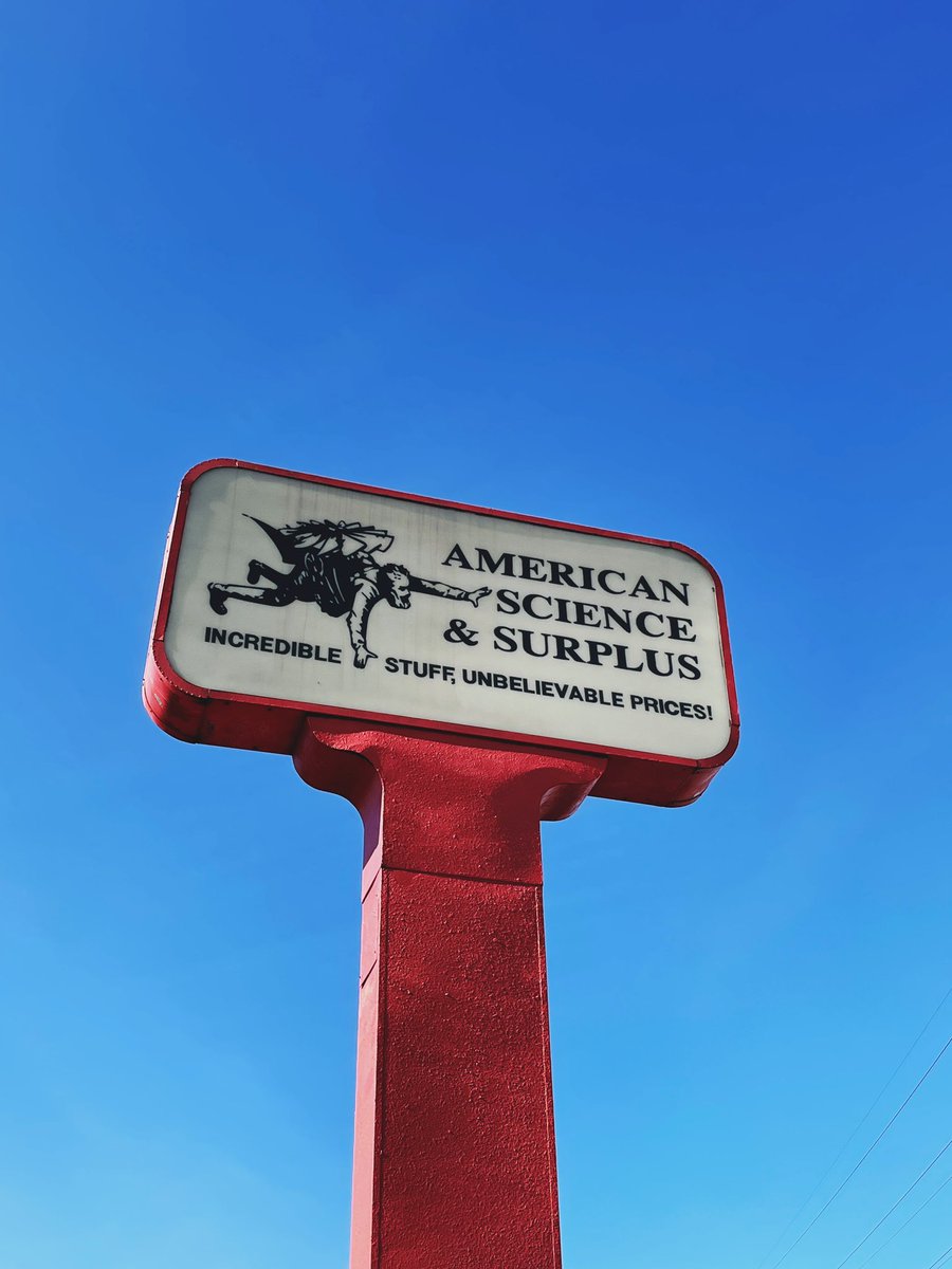 Jilko's tweet photo. Went to my favorite place in the state of Illinois since I was maybe 12 years old. My grandfather would always take us here and I collected their catalogues for years just for their illustrations and comedic names for weird surplus shit. https://t.co/82d8vE1bXf