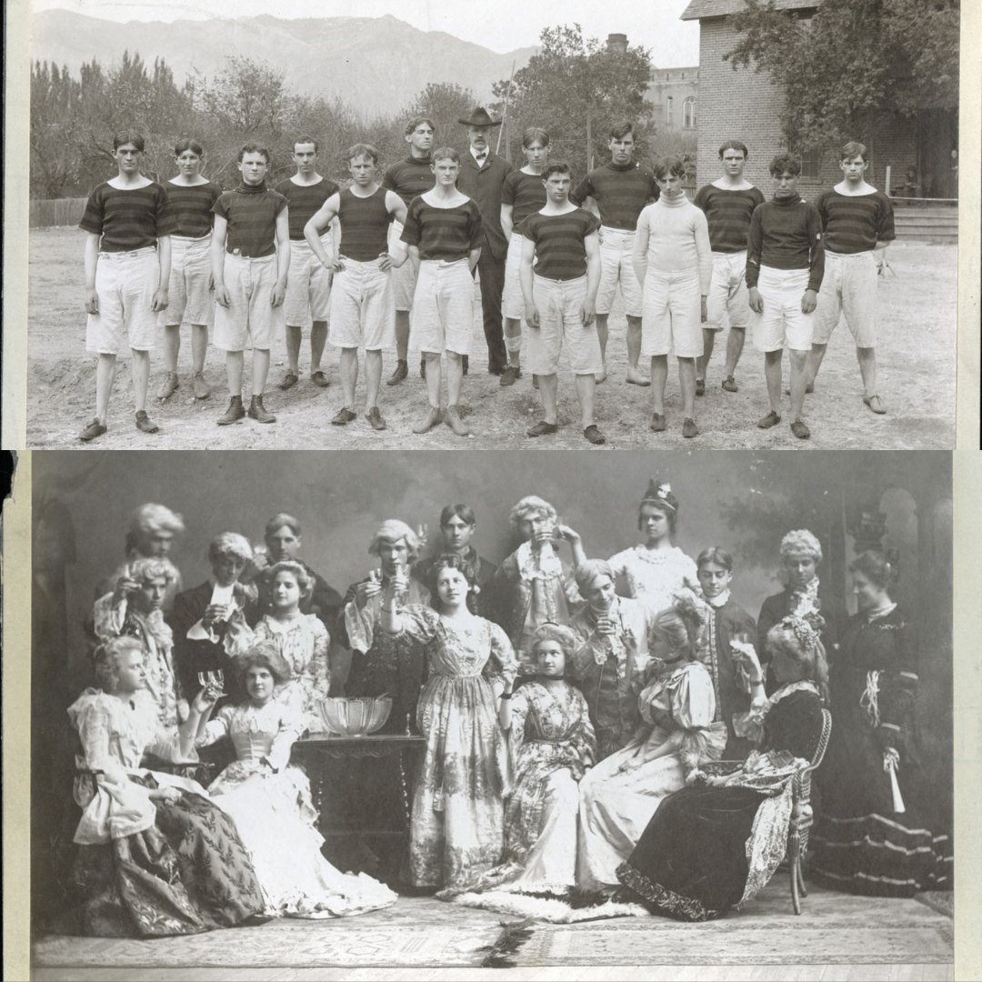 UtahArchives's tweet photo. Found in the @ogdensd photo collection are fantastic images of Ogden High School's 1903-04 year. Pictured are the track team, a theater production club, the girls basketball team, and the football team! The photos were included in the 1903-04 Annual Report of the @UTBoardofEd https://t.co/fupvuVzS9k