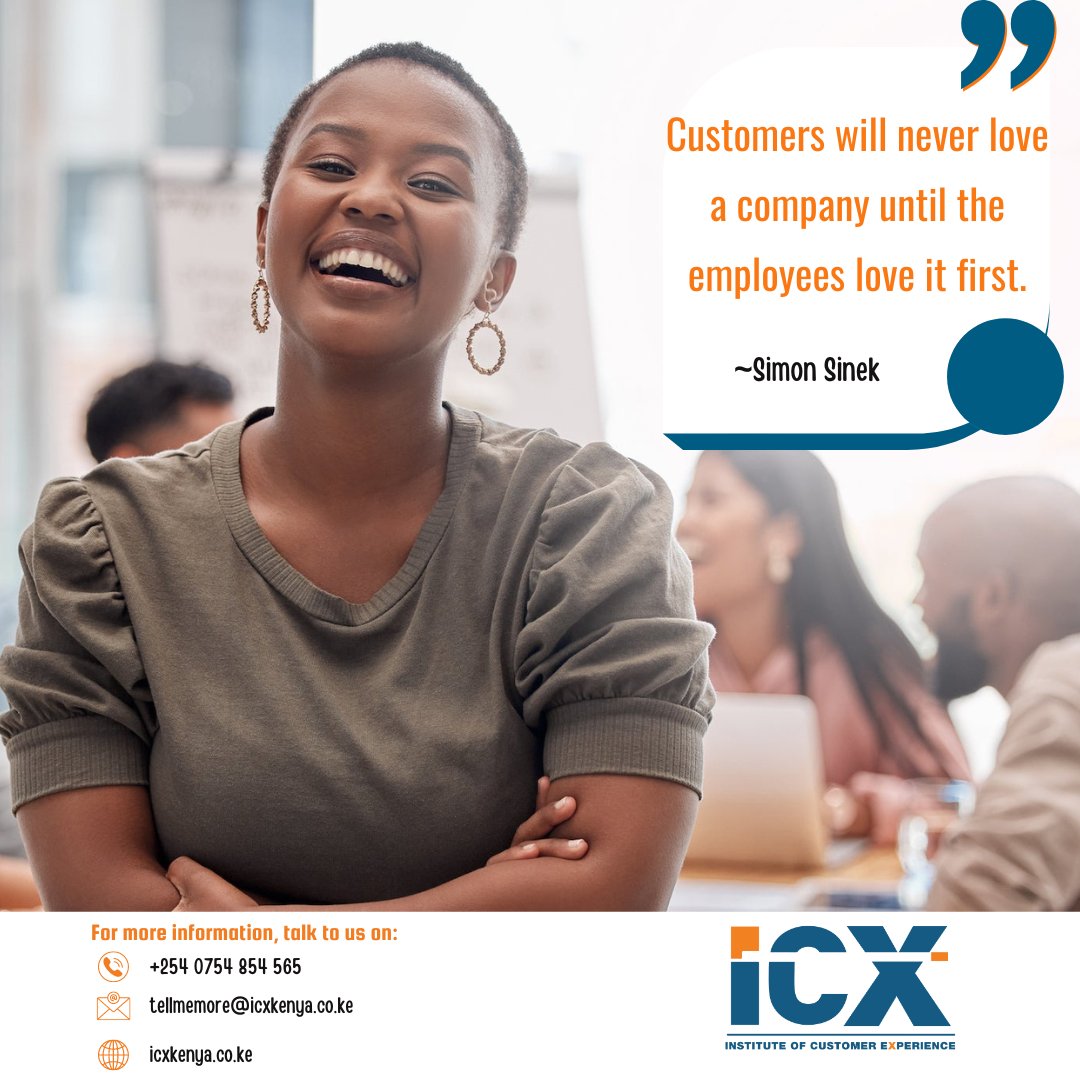 icx_kenya's tweet photo. "Customers will never love a company until the employees love it first." ~ Simon Sinek
Happy New Week!!!
#ElevatingEXforCXSuccess #EXForCX @simonsinek https://t.co/nDsfpVG7h7