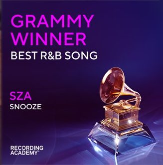 Huge Congratulations to Academical Blair Ferguson, Grammy Award Winner for Best R&B Song winner - @SZA 'Snooze', along with Kenny B. Edmonds, Khris Riddick-Tynes, Solána Rowe & Leon Thomas, songwriters. This is an incredible start to a career #ScottishWinner #GRAMMYs