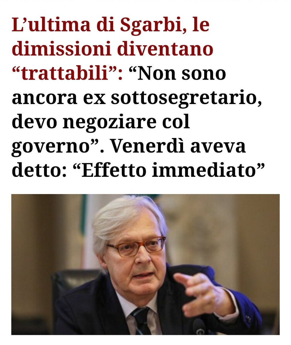 Qual è esattamente il senso delle istituzioni di #Sgarbi?