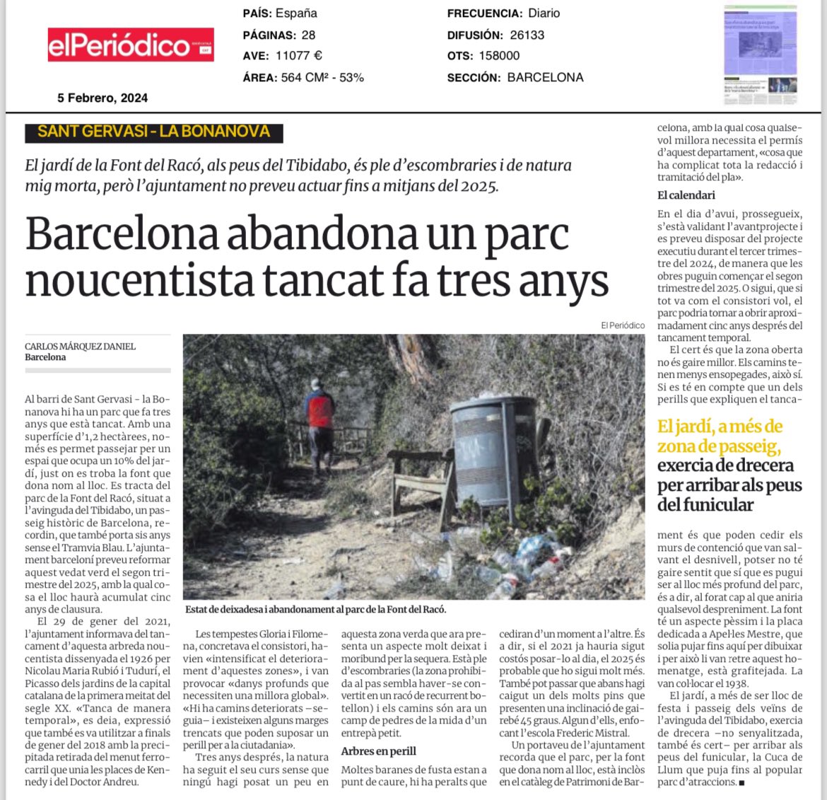 MontseCantinMas's tweet photo. Sarrià Sant Gervasi, mai te presupost d’inversió pel discricte seriós , perquè mai hi ha un pla previst d’obres, dotat economicament i treballat al llarg del temps. #Colau i #Colboni son molt dolents servidors públics. @JuntsXCatSSTG @TriasperBCN
https://t.co/BXXzOfjkHY https://t.co/18t51sIefi