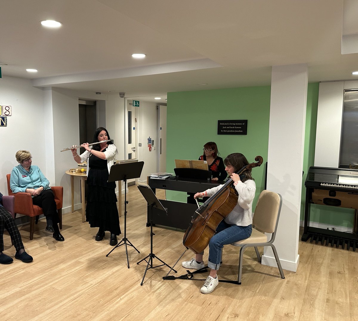 RCM Sparks musicians took part in an 8-week training programme with @lchord and Nightingale House to develop their skills working in care home settings, delivering small group and 1:1 activities for performances for residents.