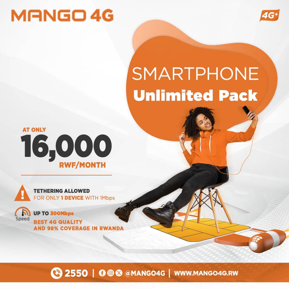 harerimana_tito's tweet image. Unlimited Pack ya @Mango4G yagarutse! Ku mafaranga 16k waryoherwa na internet itarangira ukwezi kose😍

Niba ari ubwa mbere ugiye gukoresha Mango 4G wibuke gutanga Promo Code TITO16 barahita baguha 10GB za internet ku ubuntu. 

Simcard ni ubuntu.

#IyatseNaMango
#Truly4GNetwork
