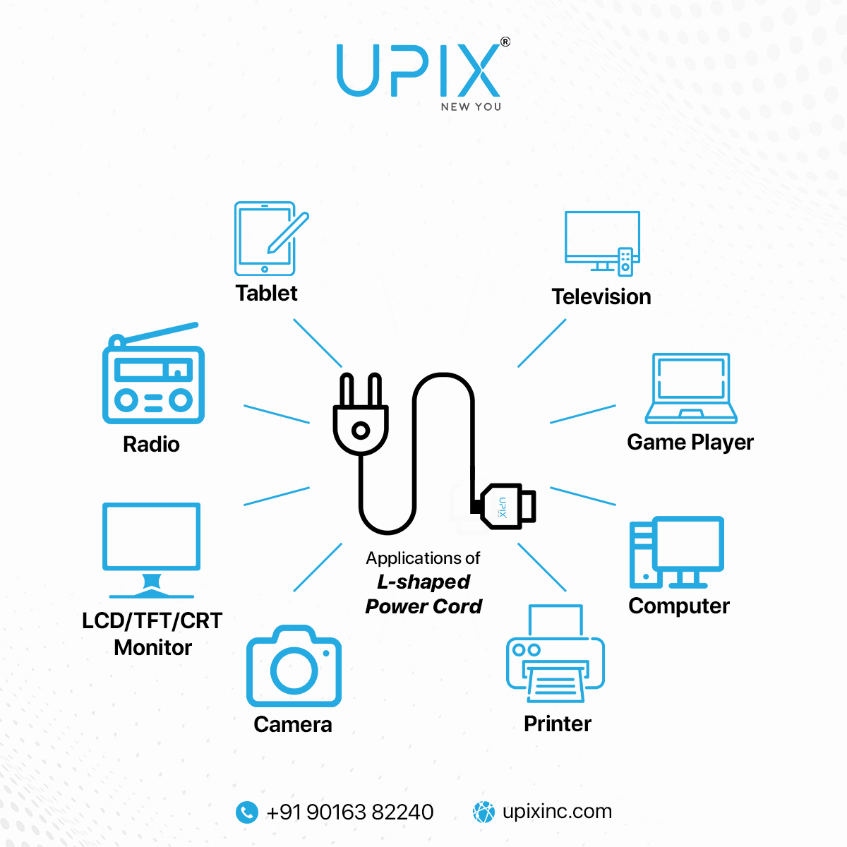 Power up your devices effortlessly with the L-Shape Power Cord from UPix New You. Where innovation meets convenience, bringing a seamless charging experience to your gadgets.
.
#upixinc #lshapepowercord #powercord #amplifierjackcable #CableUpgrade #ElectricalSafety #connectivity