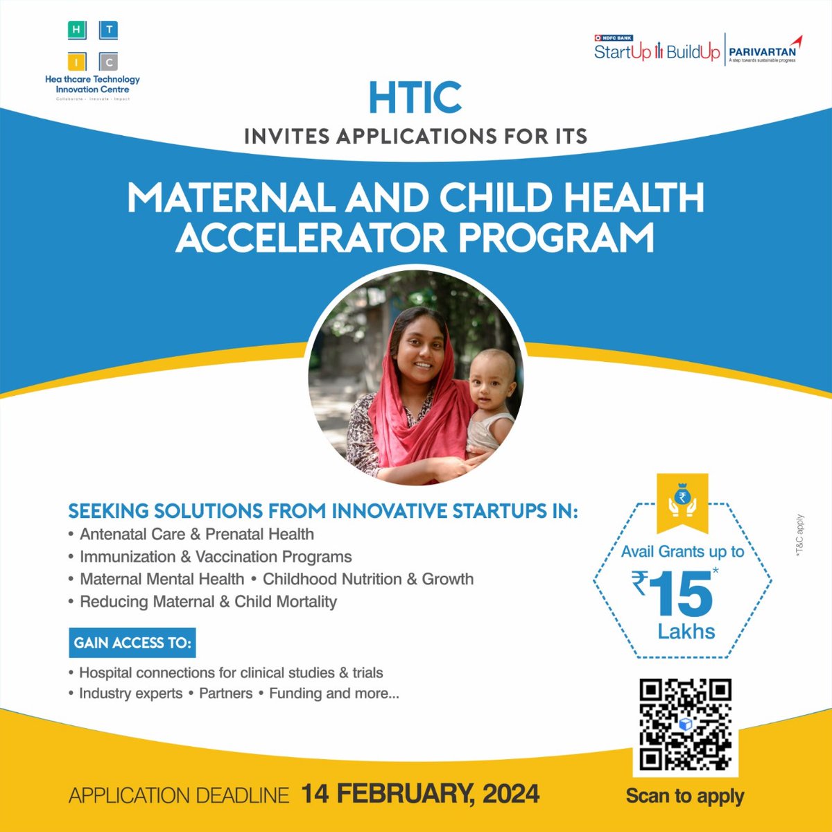 IITM HTIC MedTech Incubator (@htic_s) on Twitter photo The first funding opportunity for emerging areas of Maternal & Child Health! Open for startups that have reached MVP or PoC. Support up to 15 Lakhs.
Apply Now: parivartan.accubate.app/ext/form/1723/……
Join our AMA session to learn more!
Registration Link: forms.gle/KEU8jXGh5G37x5……
<a href="/Vibazone/">Muthu Singaram</a> The first funding opportunity for emerging areas of Maternal & Child Health! Open for startups that have reached MVP or PoC. Support up to 15 Lakhs.
Apply Now: parivartan.accubate.app/ext/form/1723/……
Join our AMA session to learn more!
Registration Link: forms.gle/KEU8jXGh5G37x5……
<a href="/Vibazone/">Muthu Singaram</a>