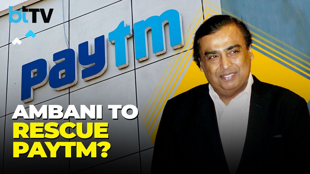 business_today's tweet photo. Reports Suggests Jio Financial & HDFC Bank Are In Talks To Buy Paytm Wallet
watch LIVE: https://t.co/mdGZrjDV3E | @sakshibatra18 #PaytmShares #PaytmStocks #RBIOnPaytm #PaytmBan #BusinessNews https://t.co/C6oL0lnzh2