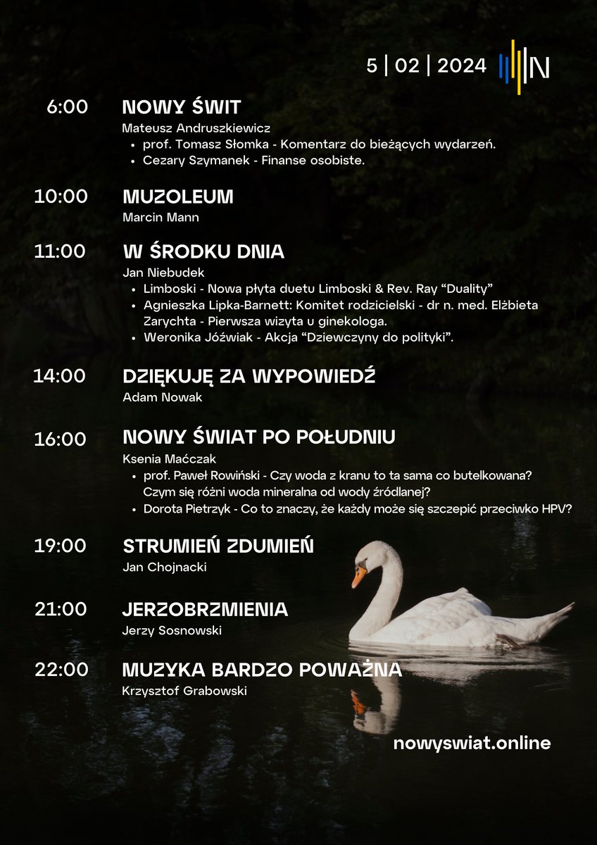 RadioNowySwiat's tweet photo. @RadioNowySwiat https://t.co/fmsusRrAsB #Ramówka #PioniPoziom #WśrodkuDnia #JanNiebudek #Limboski #RevRay #NowaPłyta #music #nowość https://t.co/BpqKE2Yjvl