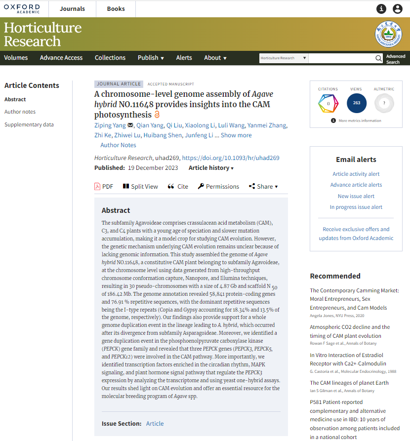 Hortres's tweet photo. Unlocking Agave's secrets! Genome of CAM plant Agave hybrid NO.11648 revealed, shedding light on CAM evolution. Key findings include gene duplications and transcription factors. #AgaveGenome #CAMevolution @OxfordJournals
Details: https://t.co/IFisPUhn0a https://t.co/LTrvD1sX0l
