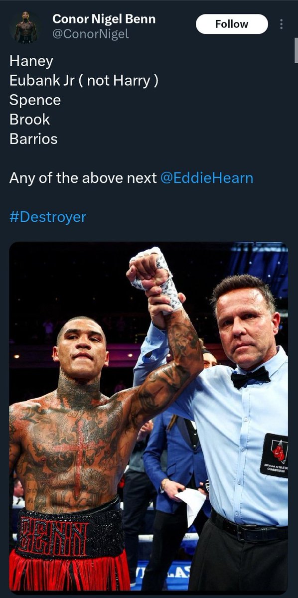 BoxingNaija's tweet photo. Beautiful exchange between @ConorNigel and Tank @Gervontaa. It's getting heated up!!! 🥊

#Boxing #BoxingNaija #TankBenn https://t.co/K0ZFfKofAt