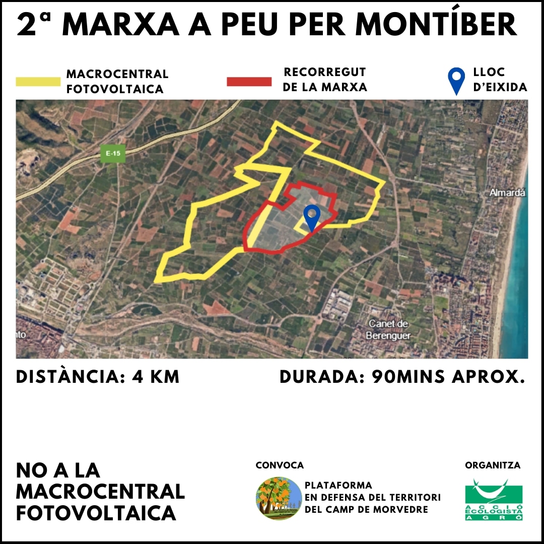 🚶🏾‍♀️🌳 Participa en la segona MARXA A PEU PER MONTÍBER que convoca la Plataforma en defensa del territori del Camp de Morvedre i organitza AE-Agró amb motiu del Dia de l'Arbre.

🌸💚 Qui coneix la terra, l'estima. I qui l'estima, la defén ✊