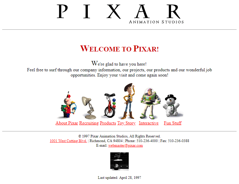 Pixar website in 1997

#WebDesignHistory