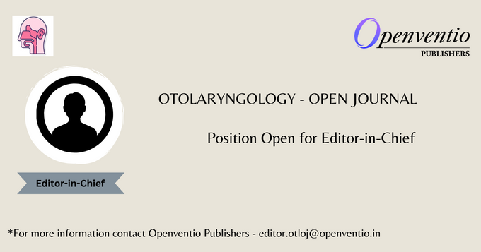 OTLOJ1's tweet photo. Otolaryngology - Open Journal, is seeking a new Editor-in-Chief.

Hope someone from the Otolaryngology community might be interested in this fantastic chance to lead one of top journals in the field.

Visit-https://t.co/9ERBE9fFTB.

Contact us-editor.otloj@openventio.in https://t.co/6Uo2M4YgN3