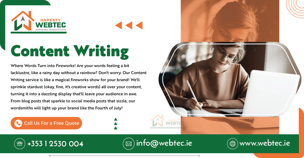 HapertyWebTec's tweet photo. Our words can captivate, entertain, and make your audience say "Wow!" We'll infuse your brand with humour, wit, and charm, turning your content into a box-office hit. 🍿🌟
#contentwriting
#contentwriter
#contentcreation
#contentmarketing
#writing
#websitecontent
#seo
#webtec https://t.co/8kricsHZ4j