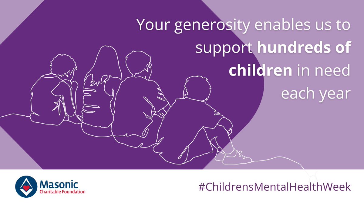 Q: How does the MCF support children's mental wellbeing? A: We provide young relatives of Freemasons aged 5-16 with access to mental health support AND we award grants to many incredible charities, including @nolimitshelp and @YoungGlos. 🙌 #ChildrensMentalHealthWeek