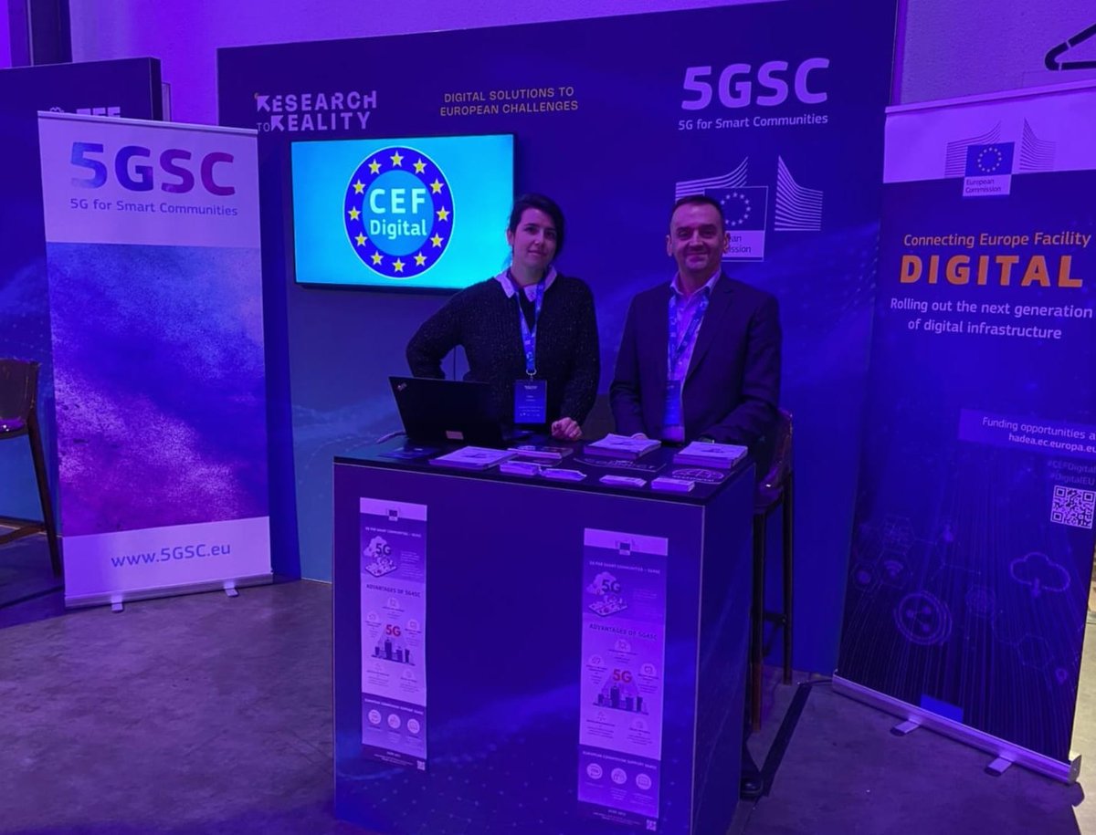🇧🇪Today we are in #Brussels at the Research to Reality event.

Come to our booth to know more 📚about #5G for Smart Communities, the #CEFDigital programme and funding opportunities.👍

🇪🇺This event is organised under the @EU2024BE presidency!
#5GSC #ResearchtoReality #EU2024BE