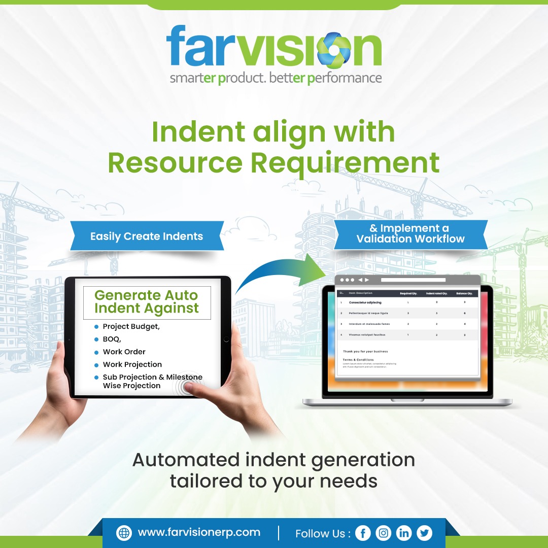 farvisionerp's tweet photo. 🌟 Revolutionize your business operations with #Farvision ERP! 🚀 Say goodbye to manual hassles and hello to efficiency with our #Automated Indent Generation tailored just for you. 🔄 Experience the future of seamless workflow management. Upgrade to Farvision #ERP today! 💻✨ https://t.co/5WSjJ4vK7e