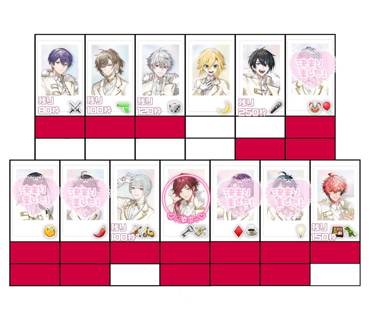 aarrdg's tweet photo. 〖 交換 〗にじさんじ 6周年 6th Anniversary チェキ風カード

譲→⚔️(80枠)🔫 (100枠) 🎲(120枠)🌙 🎤 (250)🎻🛵 (100枠) 🍱🦖(150枠)

求→🗝💸

OSにて320枚購入済み。店舗にて在庫があれば追加予定です。
🌙🎤🎻🛵 🍱🦖は比率違いまたは譲渡可能。

お気軽にお声掛け下さい https://t.co/f4w7VH2eBE