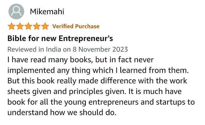 This review really just made my day! When I started writing Thriving Entrepreneur, all I wanted was to help people be happier with their business. This review proves that I was successful at it! Thriving Entrepreneur amzn.eu/d/bBc6H0W