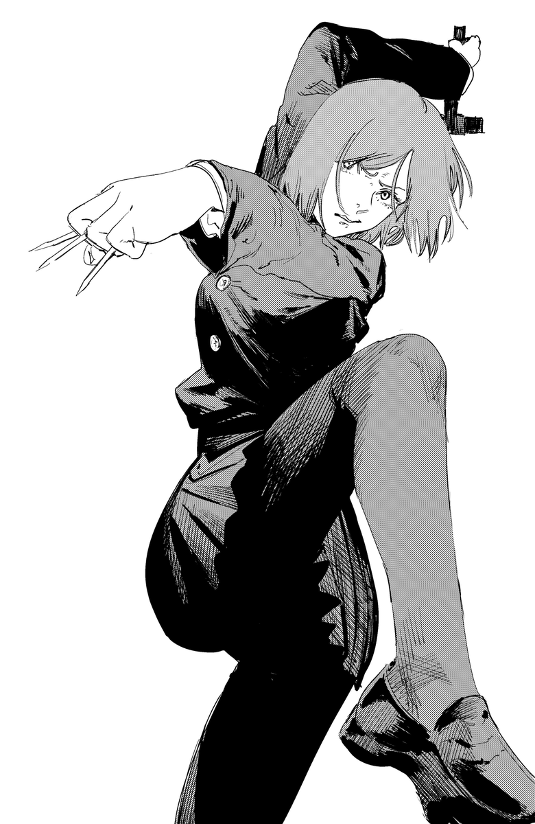 CSMvizuals's tweet photo. Nobara Kugisaki drawn by Tatsuki Fujimoto https://t.co/KtEO65P7hq