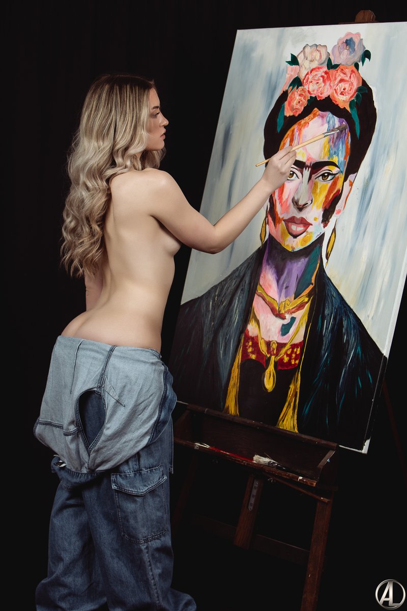 We don't make mistakes, we only have happy accidents. Bob Ross inspired set. See the rest on implied.vip/lafatafoto   #bobross #photography #glamour #impliednude