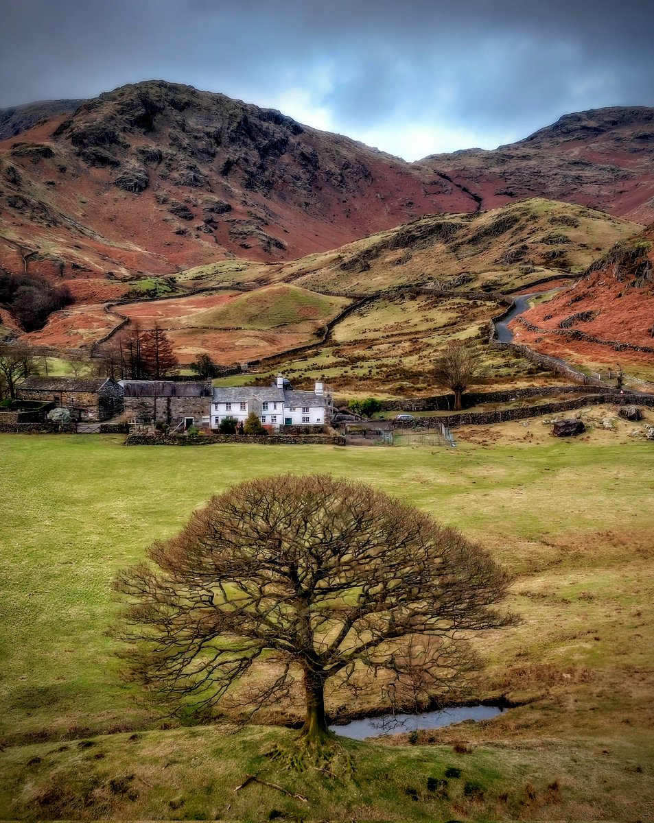 Morning everyone hope you are well. It might be grey and very blustery out there, but Little Langdale always delivers. Views to Fell Foot Farm and the start of the Wrynose Pass, an interesting drive and not one of my favourites. Have a great day. #LakeDistrict <a href="/keswickbootco/">Keswick boot co</a>