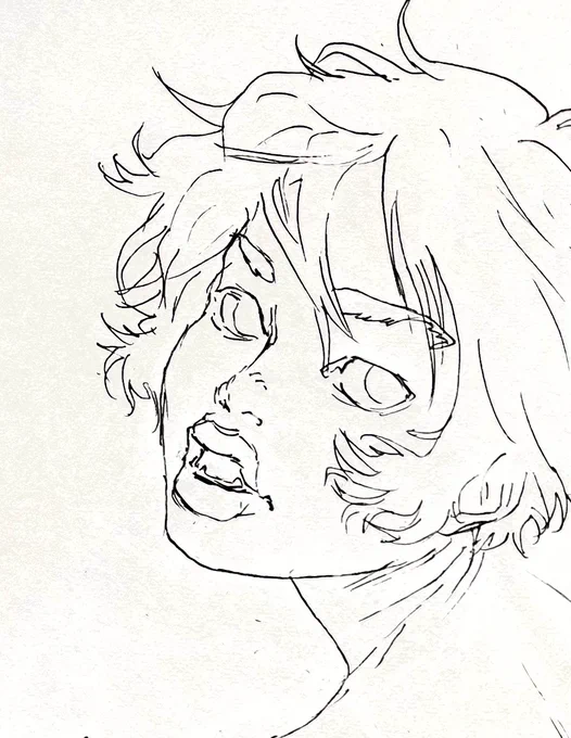 #線画
身体が俯瞰なんだけどこの角度からってヒジョーに難しいッッ🤨

#ノワキ 