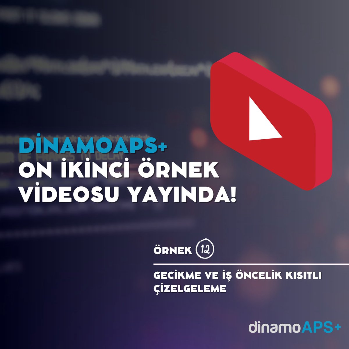 birlesikERP's tweet photo. Geçtiğimiz haftalarda on birinci örnek videolarını sizlerle paylaşmıştık. Bu hafta on ikinci örnek videolarımız yayında!
Bu videolarda " Gecikme ve İş Öncelik Kısıtlı Çizelgeleme " örneği sunulmuştur.
Keşif linki; https://t.co/YKXzFAoVgF https://t.co/UPxAl2R3mR