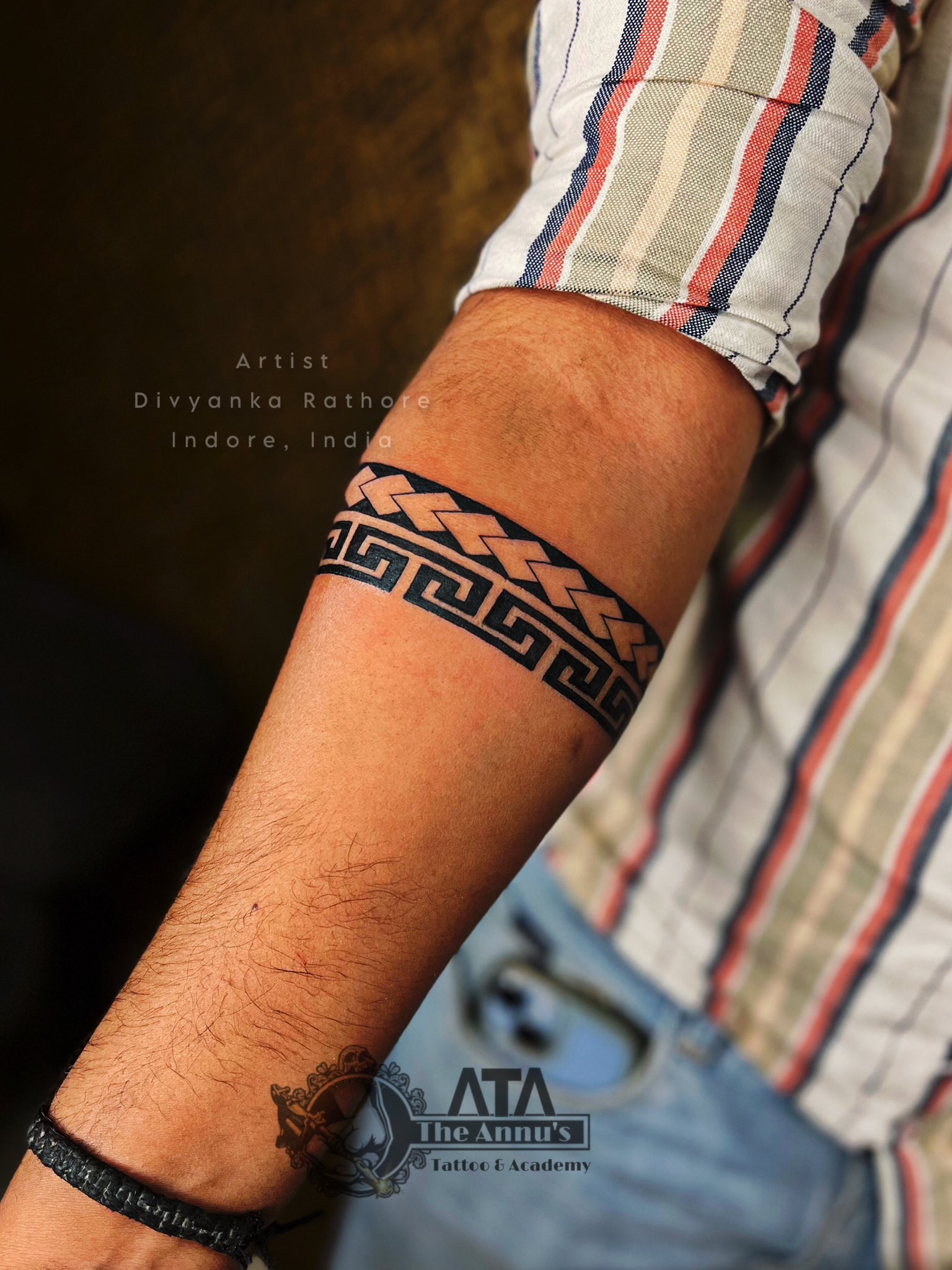 Fist with Wrist Tattoo in Greek Key Pattern Over Black Background Stock  Image - Image of woman, symbolic: 1854963