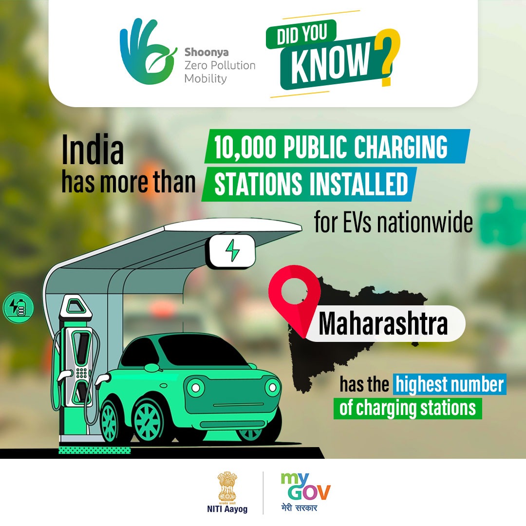 Charge up your knowledge!

India is driving towards sustainability with over 10,000 public charging stations for Electric Vehicles nationwide.

#Shoonya
#NitiAayog
#ShoonyaCampaign 
<a href="/NITIAayog/">NITI Aayog</a>