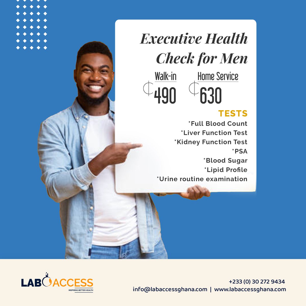 lab_access's tweet image. Wellness package for men.
| Walk-in | Home service |

#labaccess