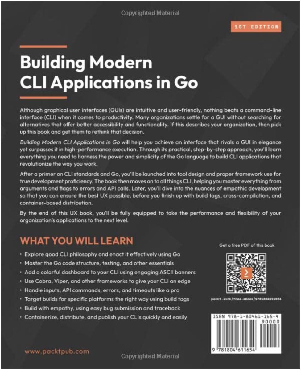 mmontagnino's tweet image. 🚀 Big News! I’m giving away a physical copy of my book, Building Modern CLI Applications in Go (a.co/d/e16sl6s), plus some cool &apos;Back to the Future&apos; Gopher stickers from my GopherCon talks in Singapore/Australia! 📚✨

How to get in on this: - Retweet this &amp;amp; follow me…