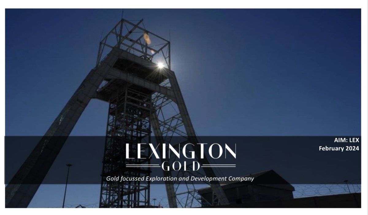 We are pleased to advise that a new, updated #LEX corporate presentation is now available. Click (below) to view… …or visit our website for this and further information on our operations in South Africa and the United States. lexingtongold.co.uk lexingtongold.co.uk/wp-content/upl…