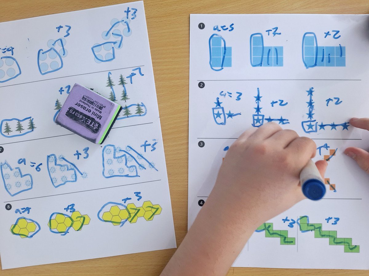 BeKindKate's tweet image. Wipeable #visualpatterns sheet is a great way to help kids struggling with algebraic equations. Instead of gettin caught up in complex math, they can simply highlights, circles, and drawings to understand the sequence of each pattern's diagram. #iteachmaths #Algebra
#middleschool