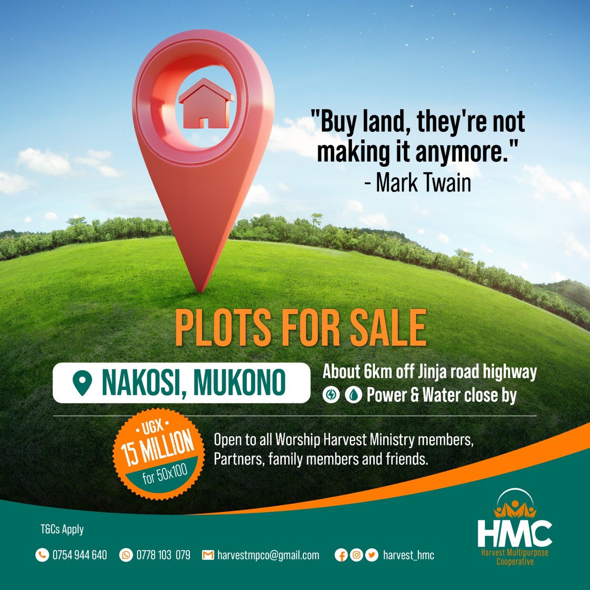 harvest_hmc's tweet photo. Members and friends of #WorshipHarvest, we still have land available in our Mukono estate.
Contact us today for more information or to book or buy your plot.
#HMC #FinancialFreedomForGenerations #SecureLand #SignUpSaveSecureLand https://t.co/p4ilJWCVLM