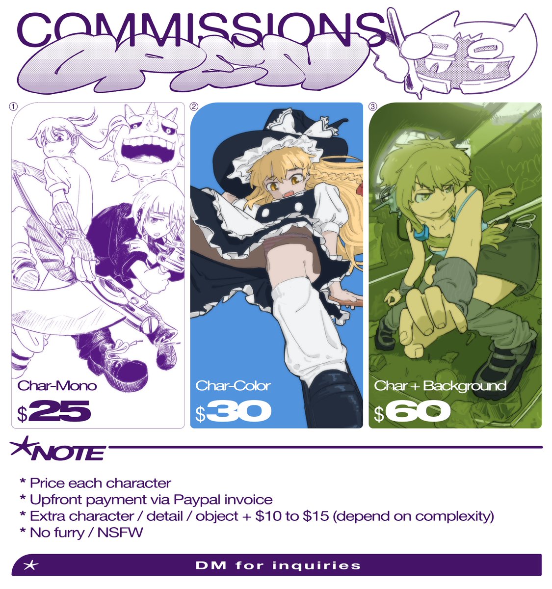 ⚠️Commission are now open! 📥DM if interested!