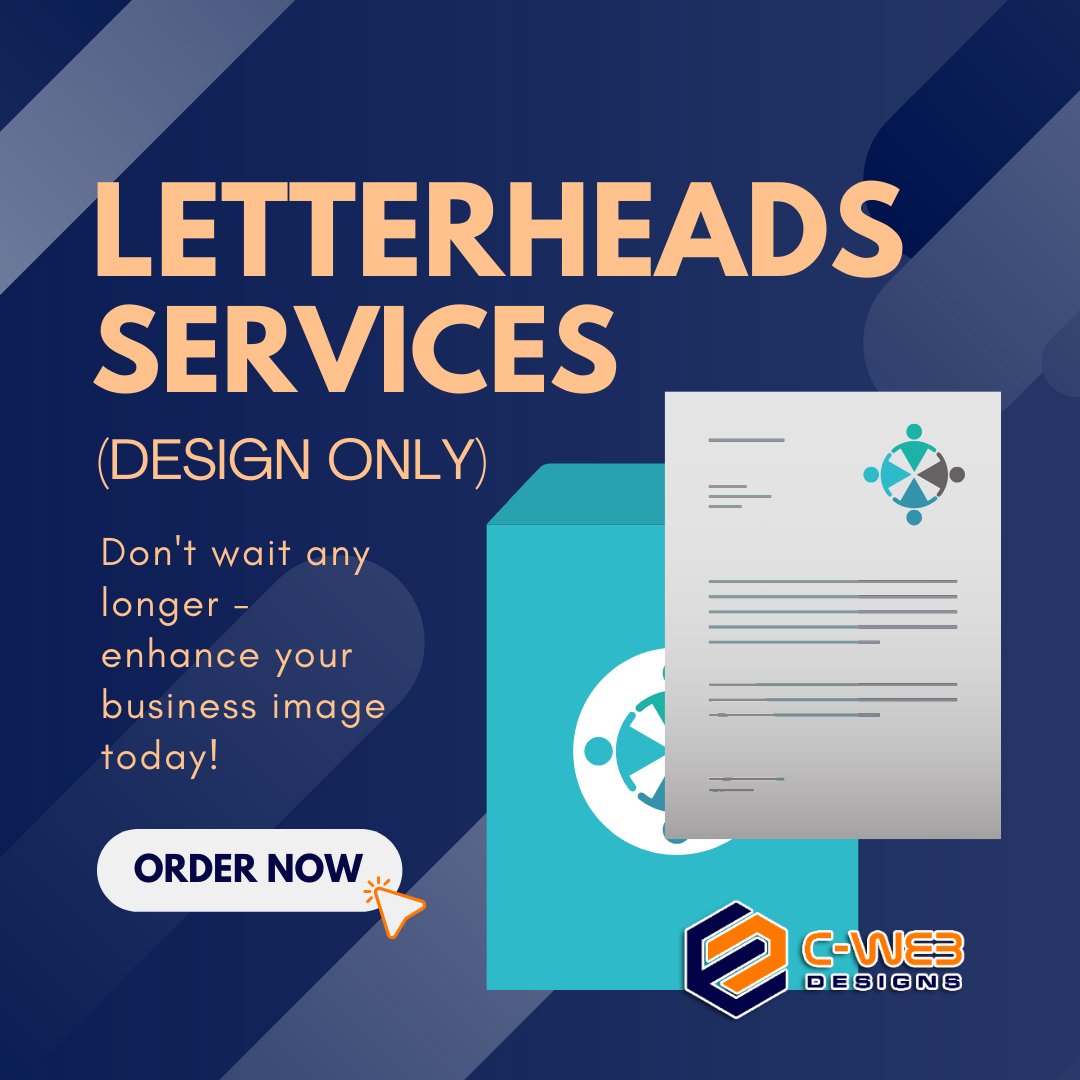 Looking to elevate your business with a professional and eye-catching letterhead design?
📷 To order, call us at (609) 910-2293 or email us at support@crystianweb.com. Visit our website crystianweb.com for more details 
.
.
.
#CrystianWeb #LetterheadDesign