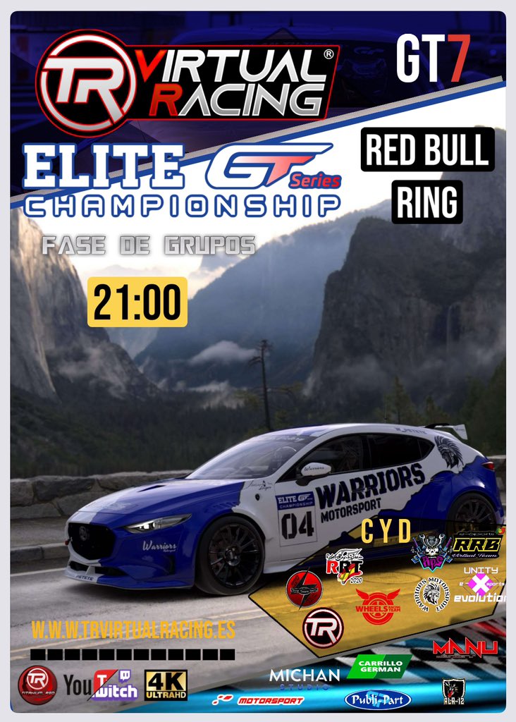 Titanium__Red / M.Lucas (@titanium__red) on Twitter photo Hoy les toca a los grupos C y D luchar por posiciones en las <a href="/EliteGTSeries/">EliteGTSeriesChampionship</a> suerte a todos los equipos. Desde las 21:00 en directo 🎙️ twitch.tv/titanium__red #GT7 #carreras #simracing Hoy les toca a los grupos C y D luchar por posiciones en las <a href="/EliteGTSeries/">EliteGTSeriesChampionship</a> suerte a todos los equipos. Desde las 21:00 en directo 🎙️ twitch.tv/titanium__red #GT7 #carreras #simracing