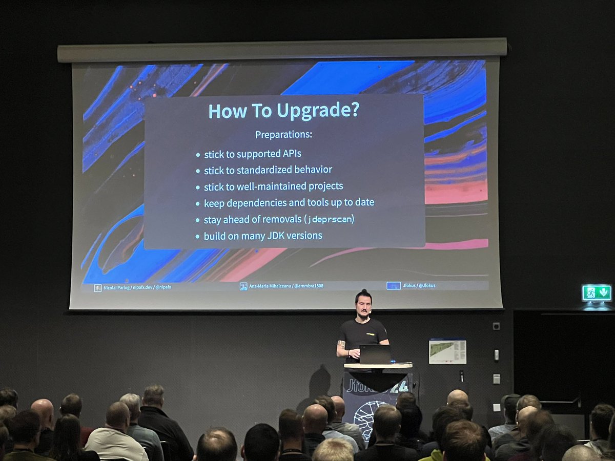 Sharat_Chander's tweet image. “Upgrading your #Java version is important and has never been easier to prepare for”
- @nipafx (@Jfokus 2024)

#Java21 #jfokus #jfokus24 #jfokus2024