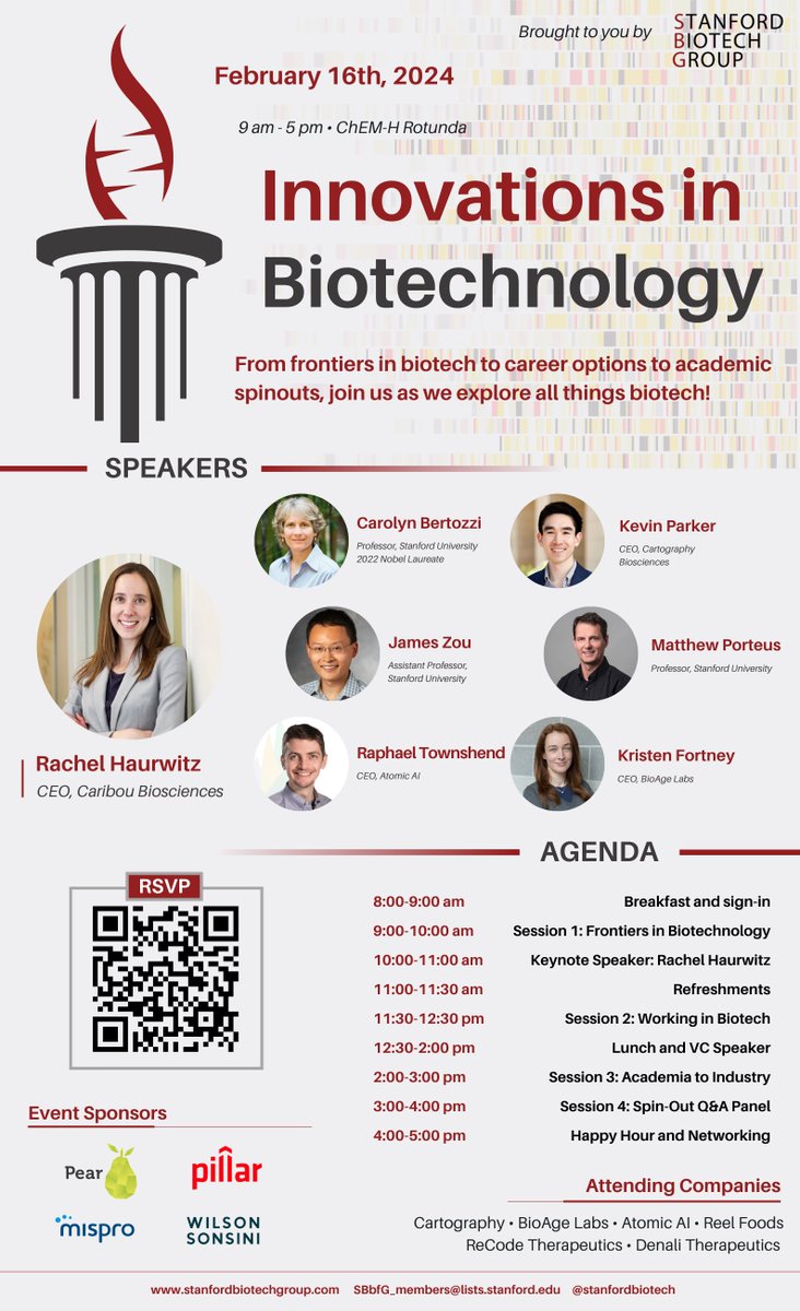 RSVP for the upcoming Stanford Biotech Group Symposium on February 16th!!