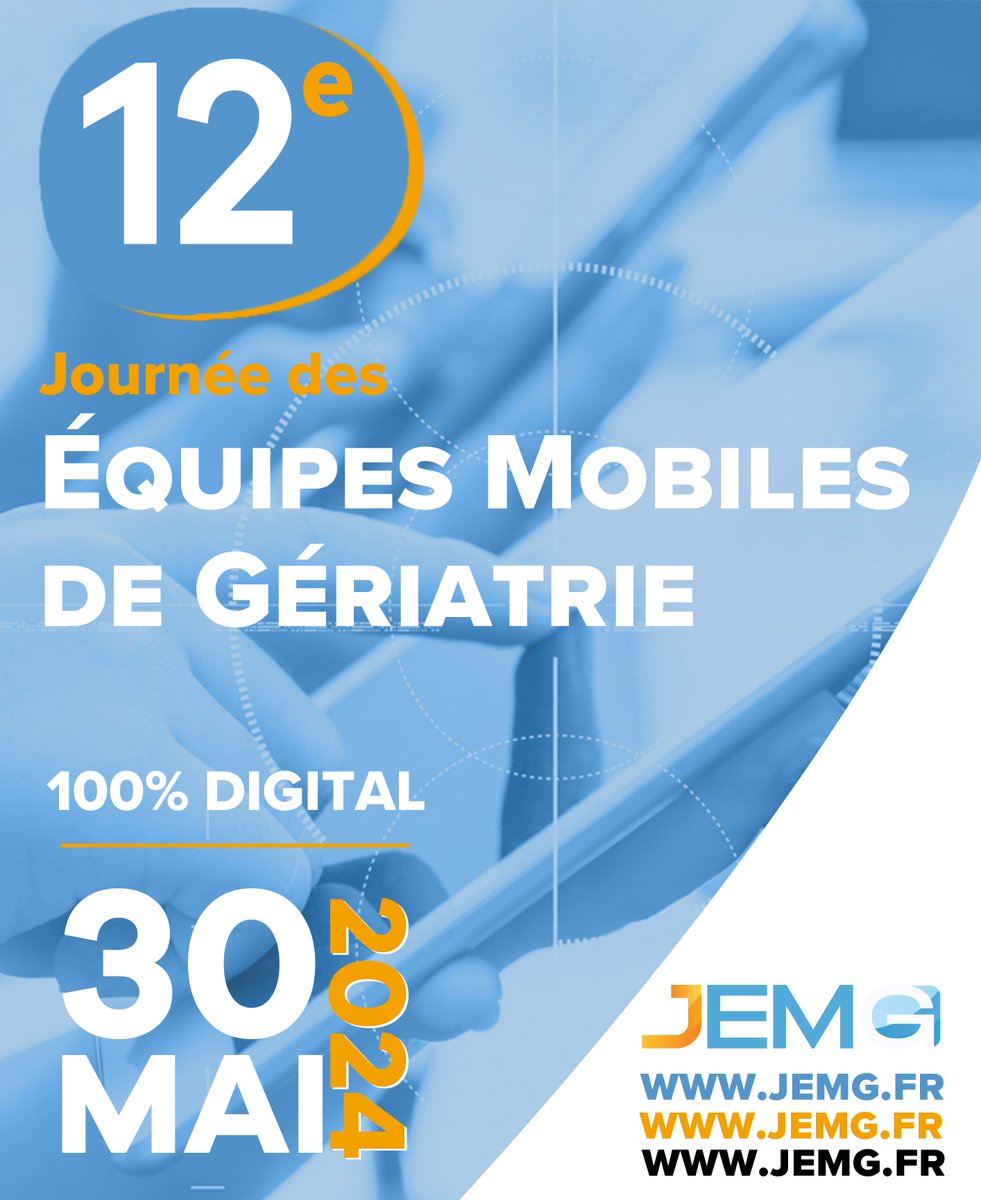 [ 🔉 SAVE THE DATE ! ]

La journée des équipes mobiles de Gériatrie aura lieu le 30 mai 2024
💻 100% DIGITAL !
Pour le programme, c'est ici : jemg.fr/wp-content/upl…
📅 RDV donc le 30 mai 2024
Pour plus d'informations 👇
jemg.fr/?utm_source=br…