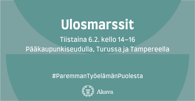 AkavaRy's tweet photo. Huomenna 6.2. kello 14–16 liittoomme toteuttavat ulosmarssin. 

📢 Tarvitsemme Suomessa kestävää, osaamiseen perustuvaa kasvua sekä suomalaisen tavan tehdä uudistuksia sopimisen kautta.

https://t.co/wmjn0qlcC7

#ParemmanTyöelämänPuolesta https://t.co/b0xdxdr12D