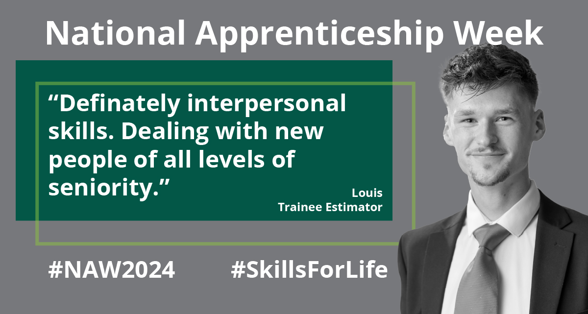 OPSL_UK's tweet photo. In honour of #NAW2024 , we are thrilled to be able to share the skills gained by our own apprentices. Featured today is Louis, who started as our apprentice and is now a trainee estimator.
@BalticTraining @SouthBankCol  @WindsorForestCG @whertscollege #cardo #skillsforlife https://t.co/8yfIkYdRoS