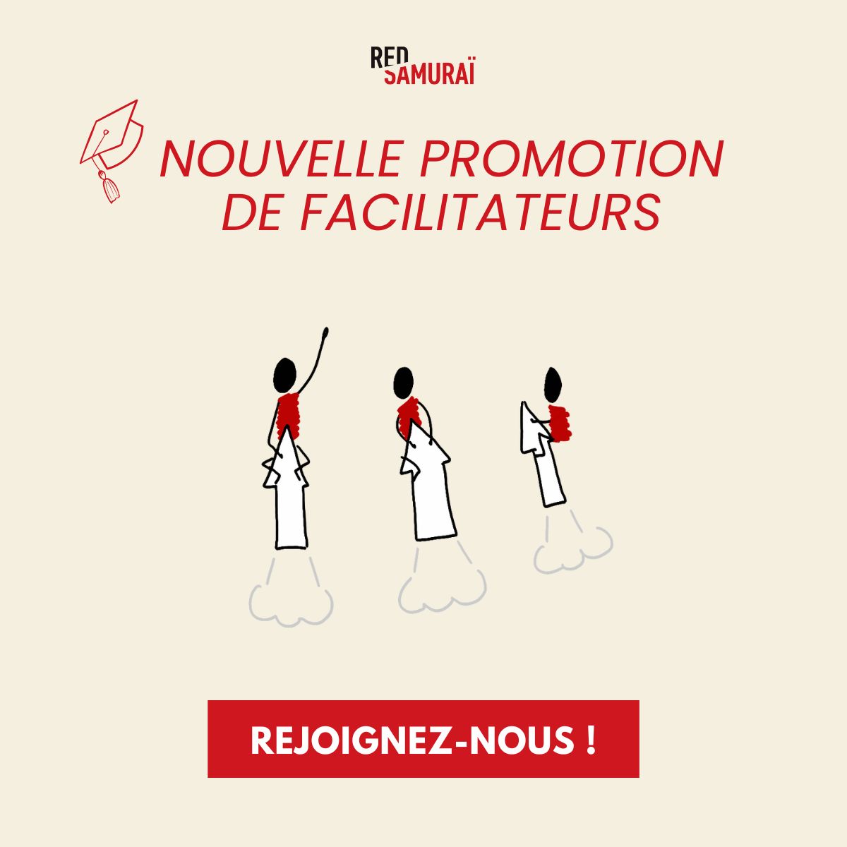 🚨 Nous lançons notre nouvelle promotion de facilitateurs en 2024 !

Vous souhaitez rejoindre une communauté grandissante autour du collaboratif ?

📅 Notre prochaine session de formation se tiendra les 29 février et 1er mars 2024

C’est par ici 👉 red-samurai.re/formation/faci…