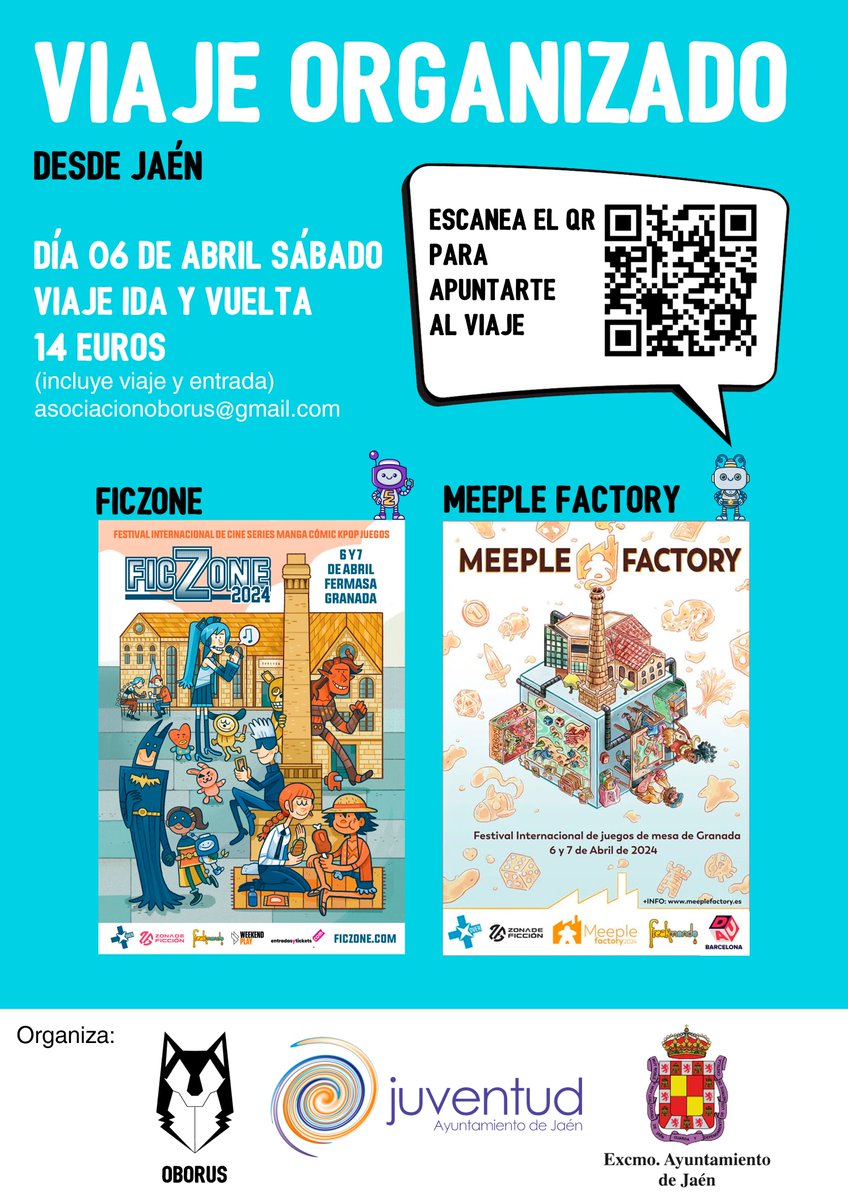 Podéis encontrar nuestro viaje desde Jaén en la página de <a href="/FicZone/">FicZone</a> y en el siguiente enlace! forms.gle/F39CPKUa6niPmV…  no te quedes sin tu plaza